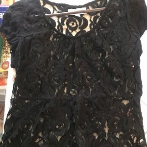 Anthropologie black lace top